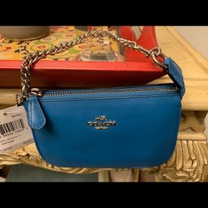 Coach blue wristlet